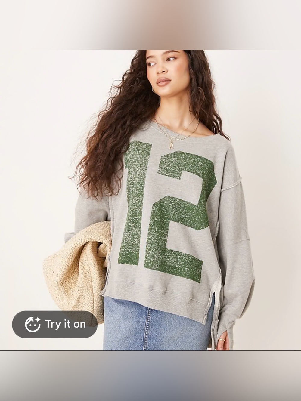 Free people we the free graphic Camden sweatshirt pullover #12 size S